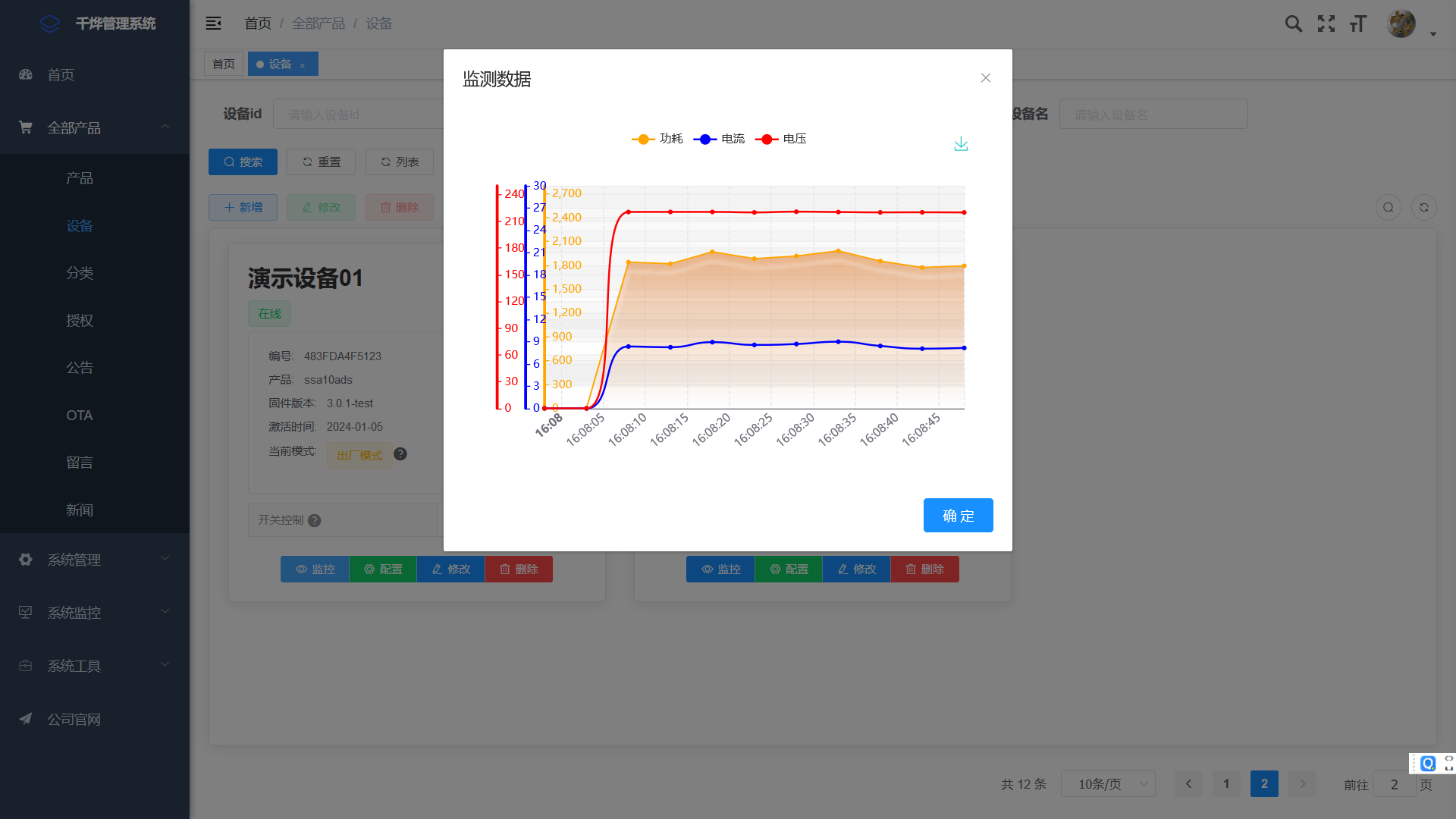 设备数据实时采集显示